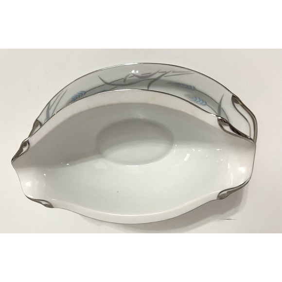 Valmont China Japan Royal Wheat Gravy Boat with Attached Under Plate - Picture 4 of 5